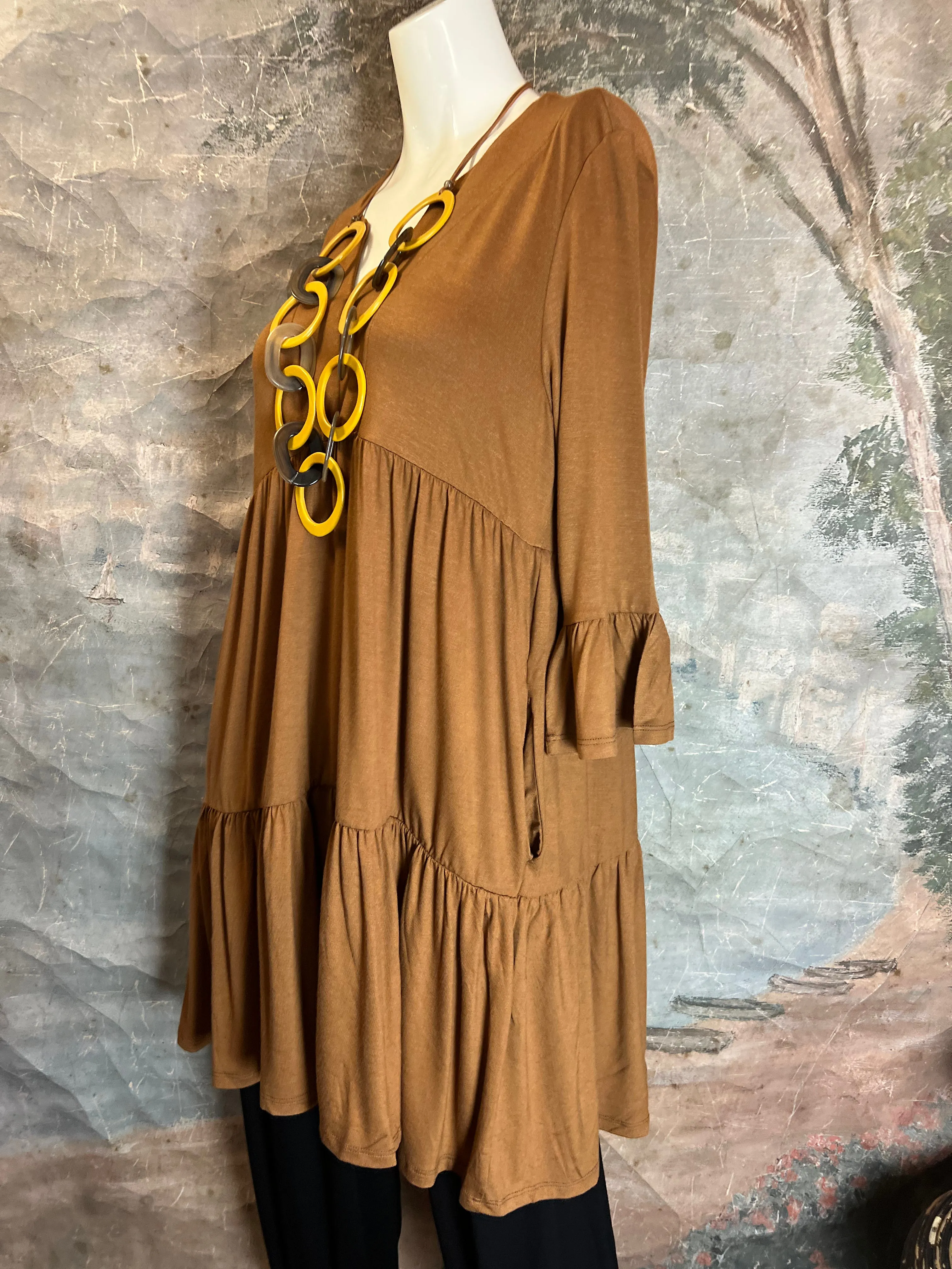 1329 Devon Dress-Camel