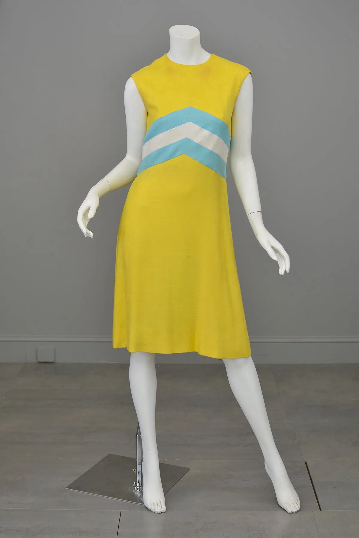 1970s Chevron Striped Dress