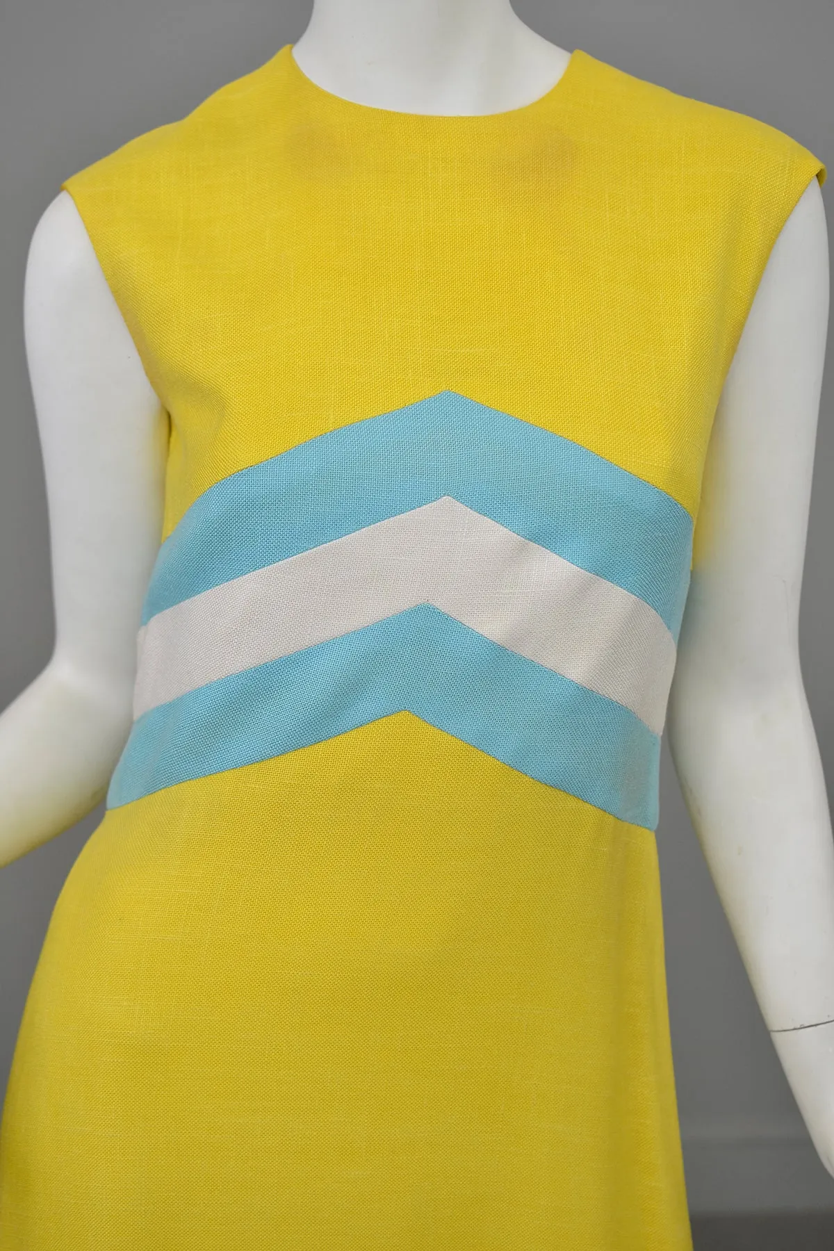 1970s Chevron Striped Dress