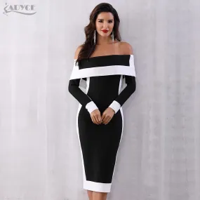 ADYCE Vestidos Sexy Long Sleeve Off Shoulder Celebrity Runway Party & Club Dress - H5085