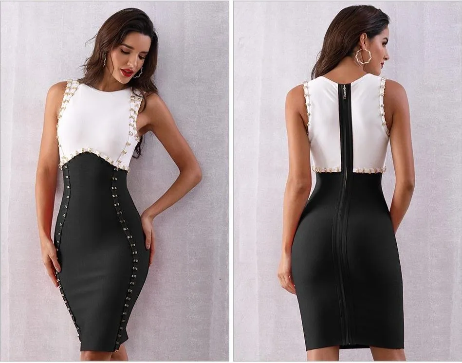 ADYCE Vestidos Sexy Sleeveless Tank Bodycon Bandage Party Dress - H5396