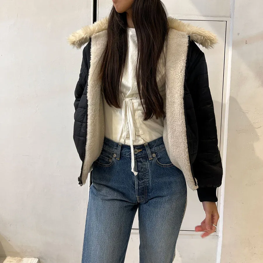 【AMOMENTO/アモーメント】<br>DETACHABLE SHEARING JUMPER <br>AM24FWW04JP