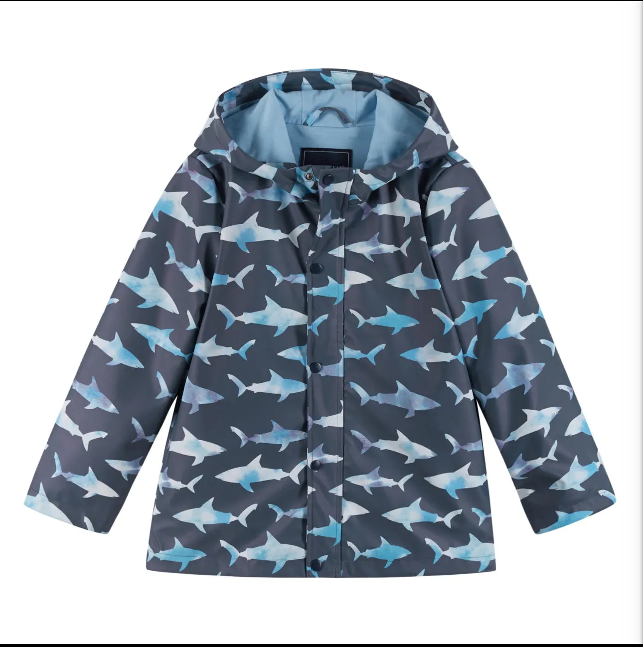 Andy & Evan Shark Print RainCoat Blue