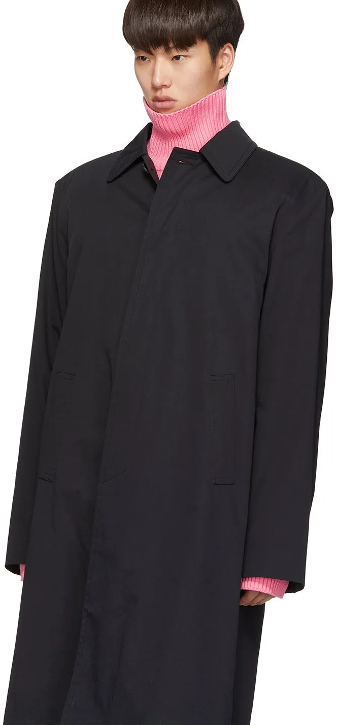 Balenciaga Navy Cotton Twill Car Coat