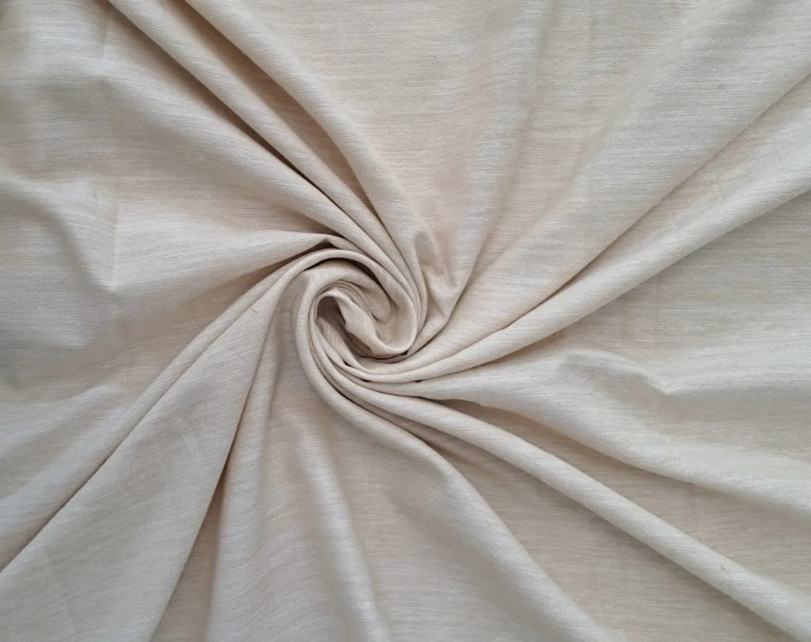 Beige Plain Cotton Linen Fabric
