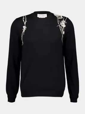 Black Floral Harness Jumper