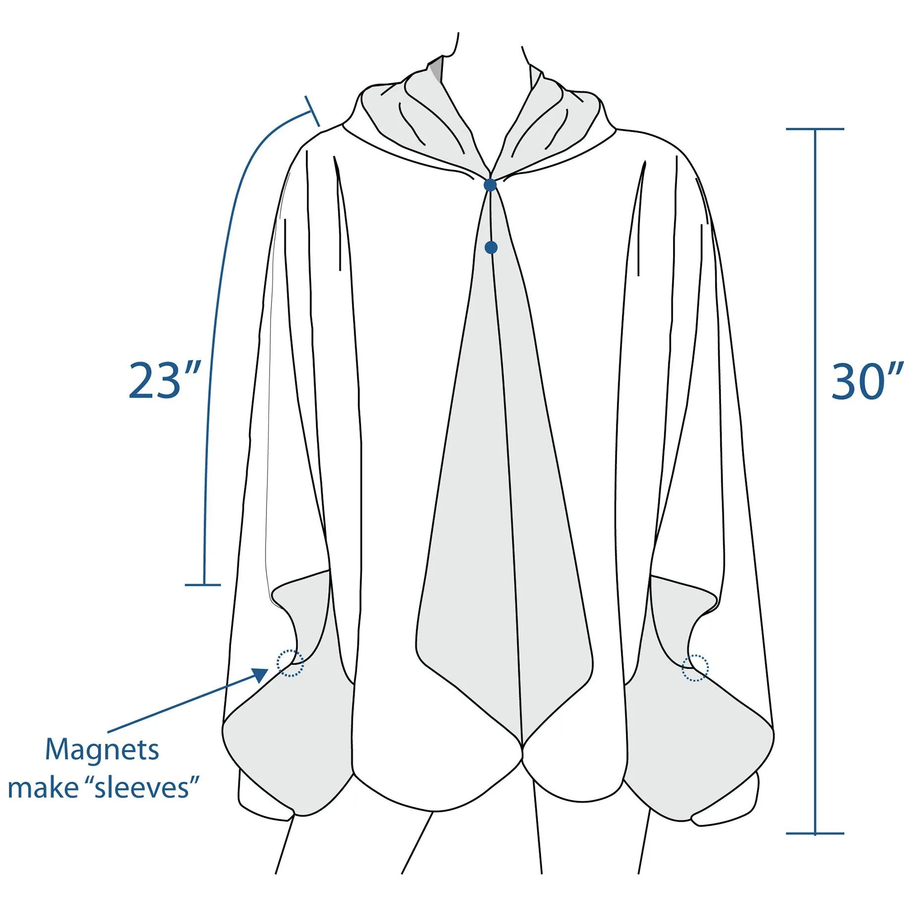 Black with Velvet Swirls Reversible Rain Cape