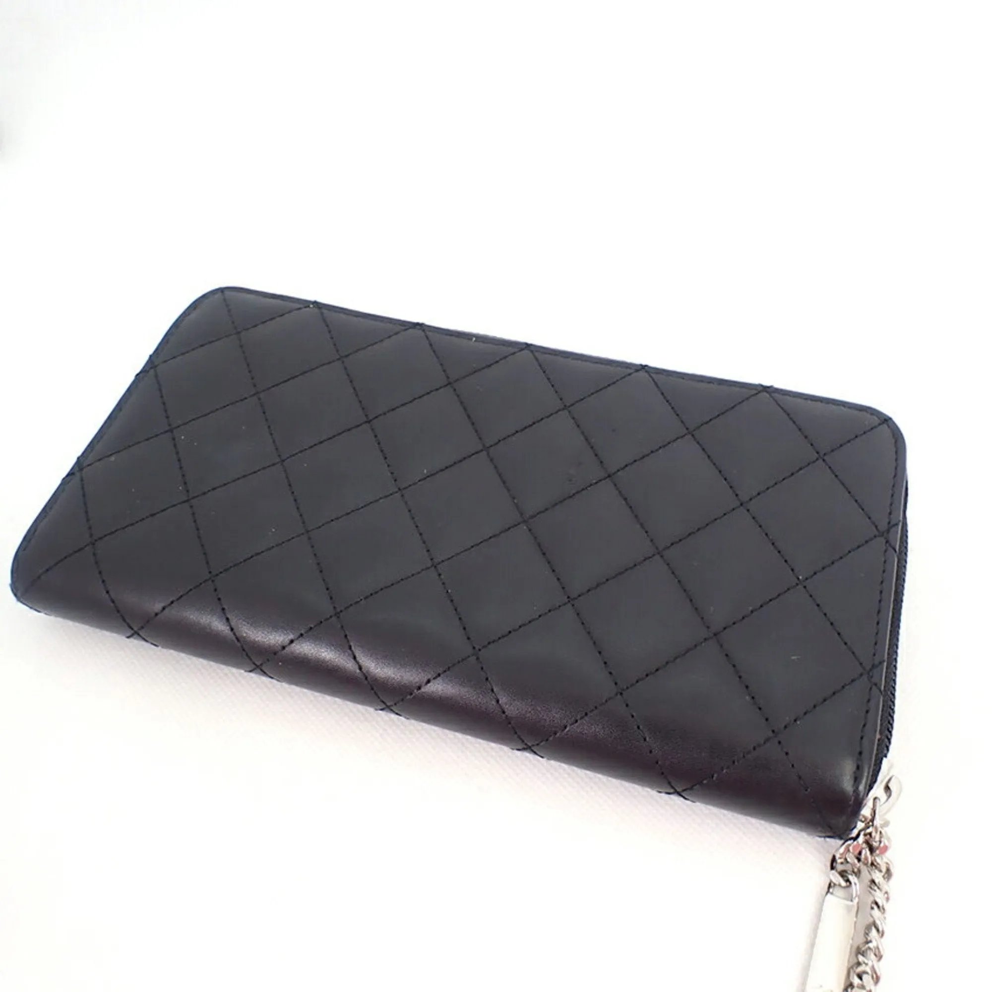 Chanel Black Leather Cambon line wallet accessories
