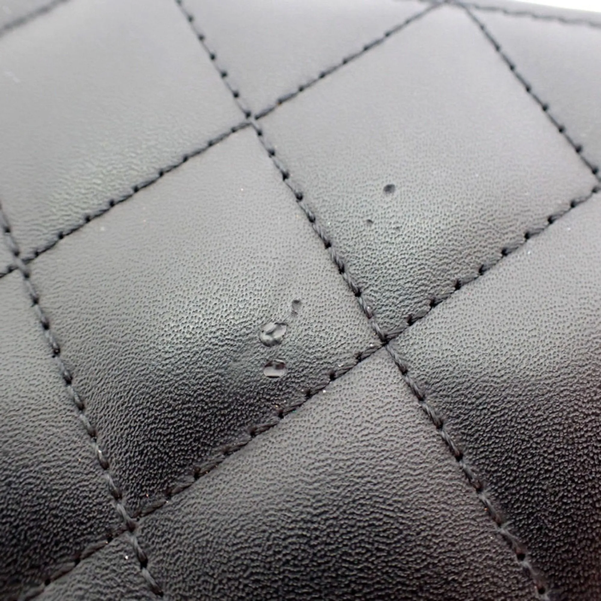 Chanel Black Leather Cambon line wallet accessories