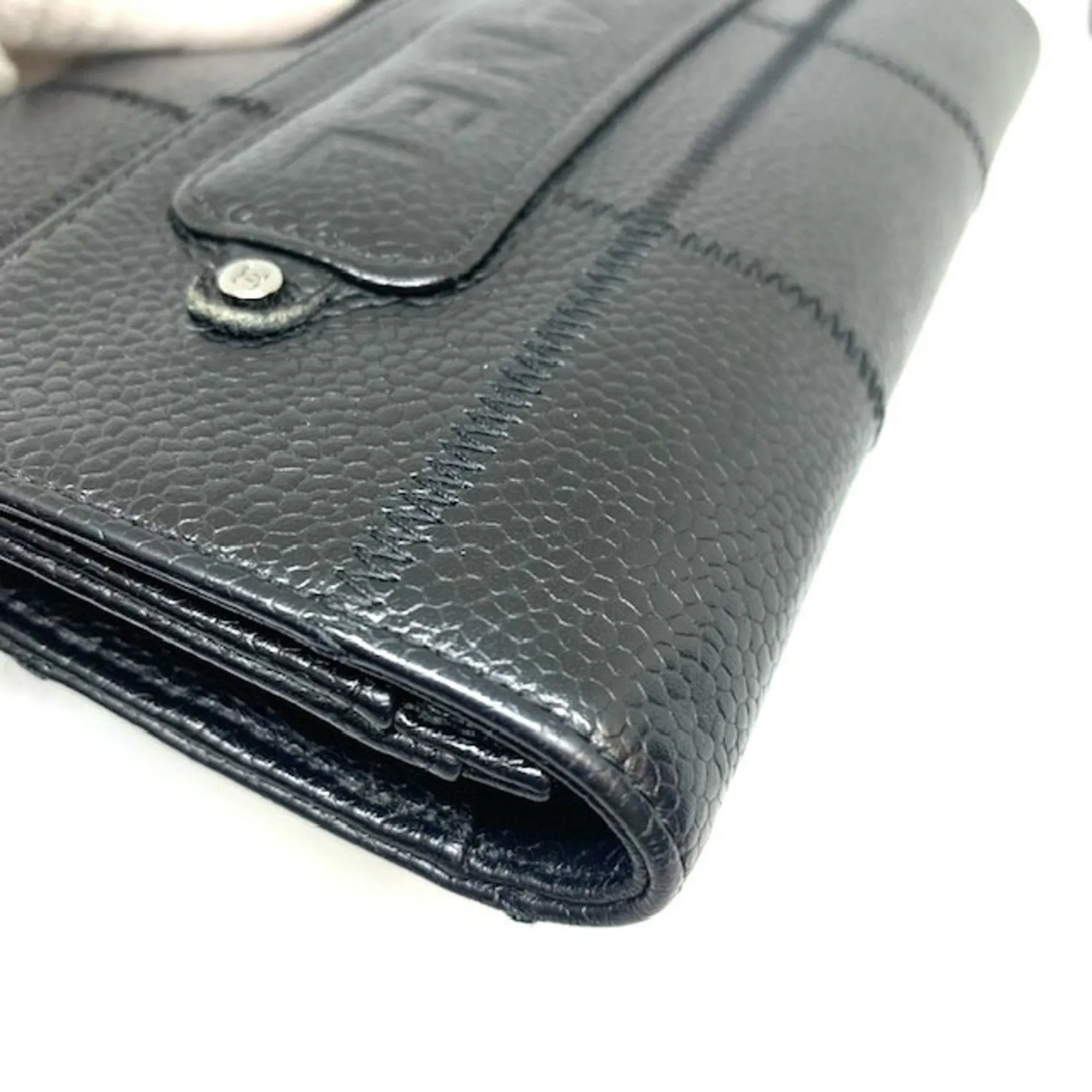 Chanel Black Leather Chocolate bar wallet accessories