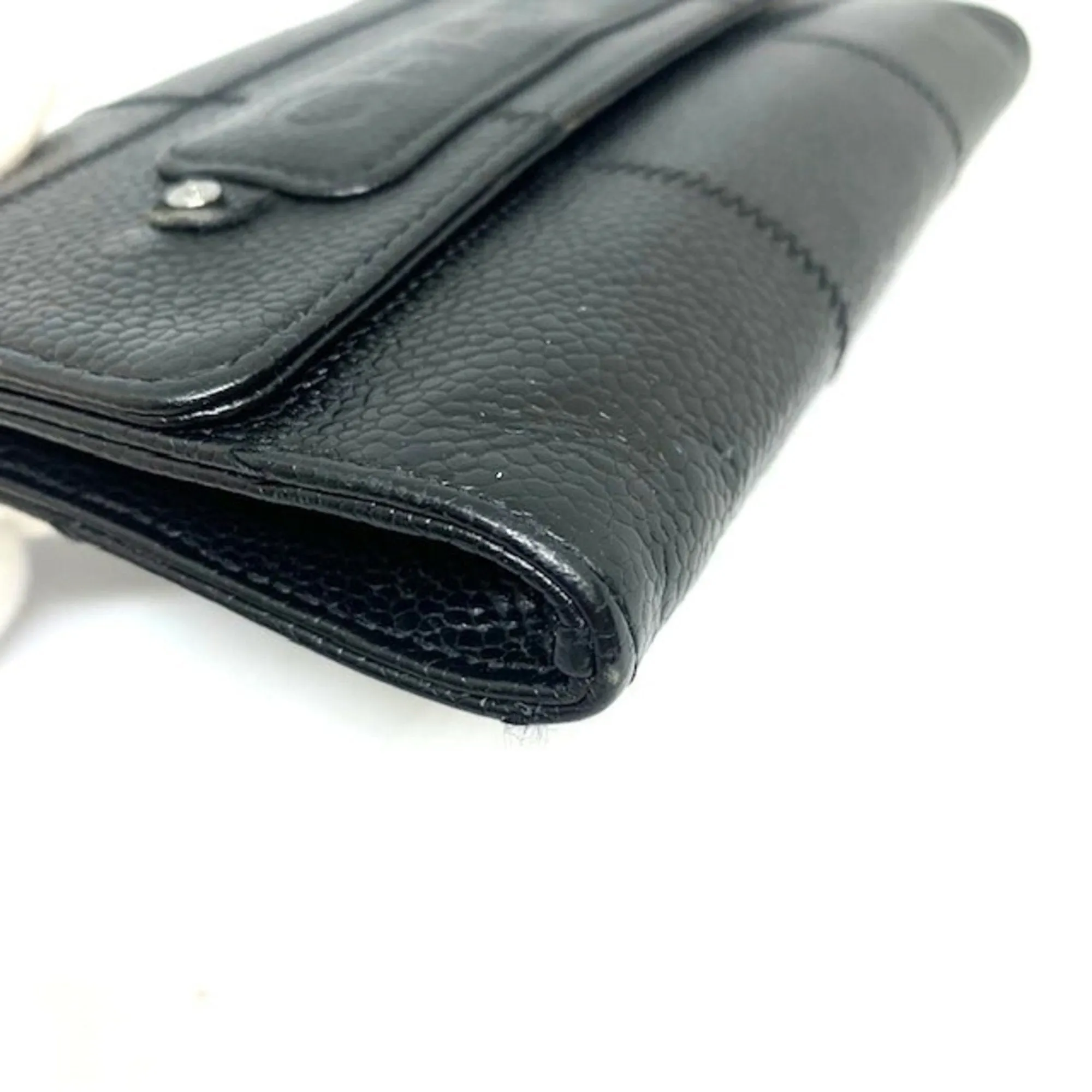 Chanel Black Leather Chocolate bar wallet accessories