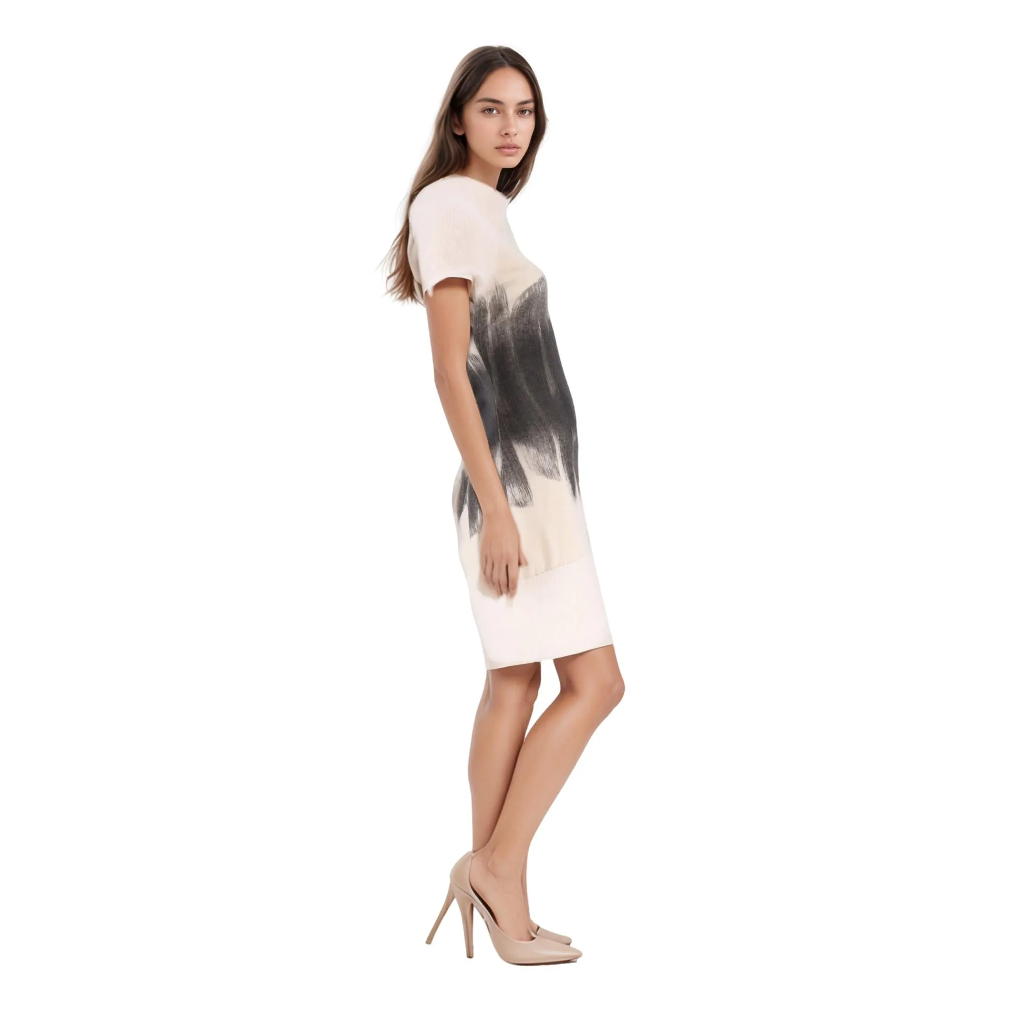 Chanel Open Back Angora & Cashmere Dress. Size 42FR