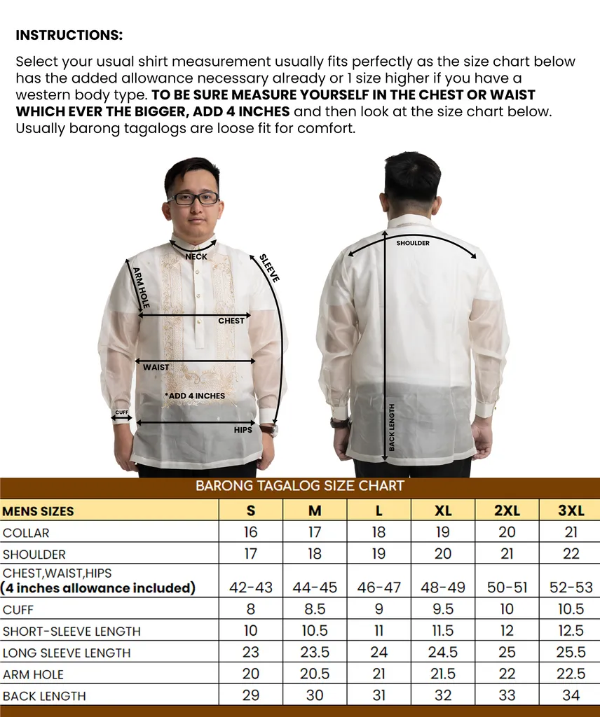 Couples Set Black Organza Barong Tagalog   Barong Dress -  Nick & Rose - JV873
