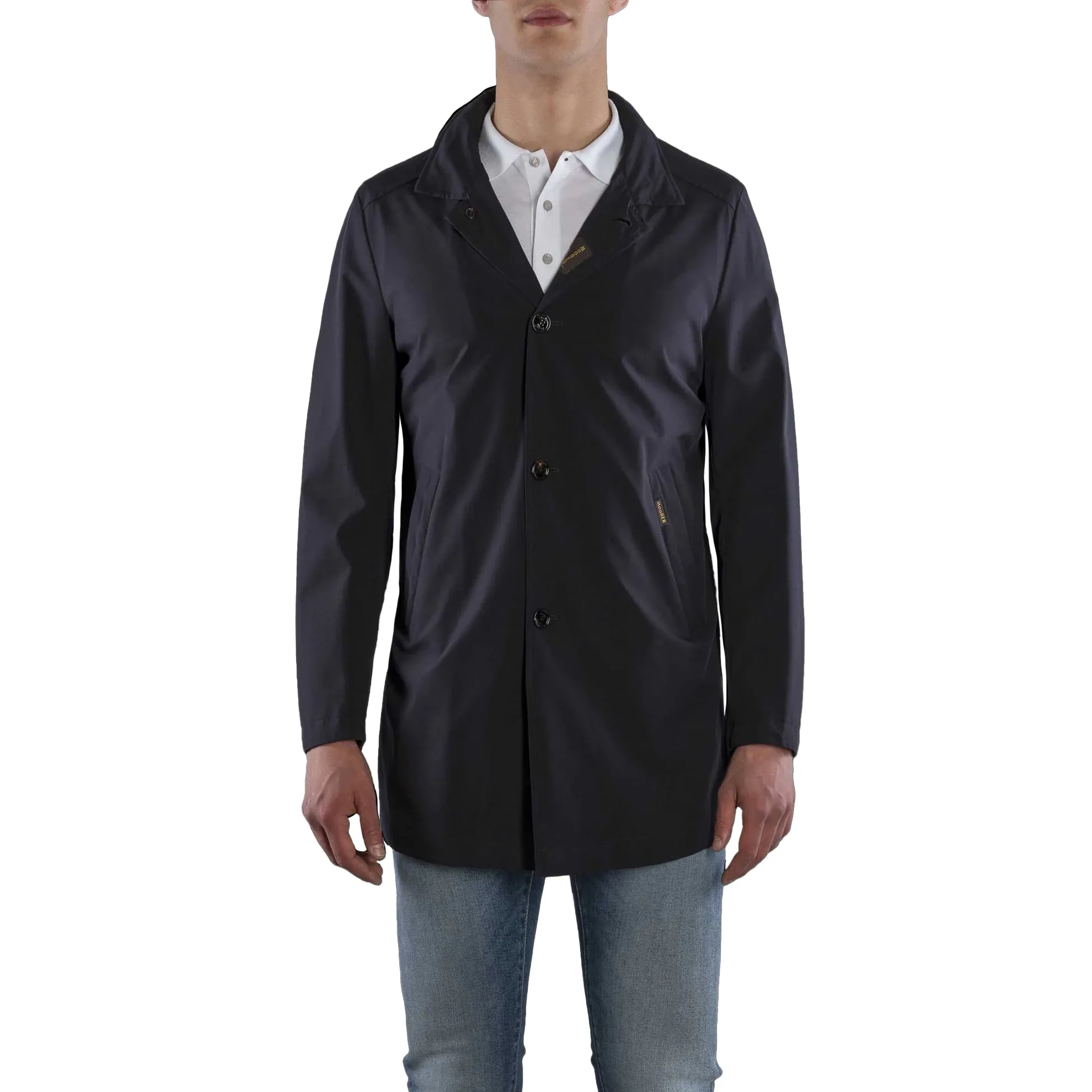 Dark Blue Hektor Water Resistant Unlined Overcoat