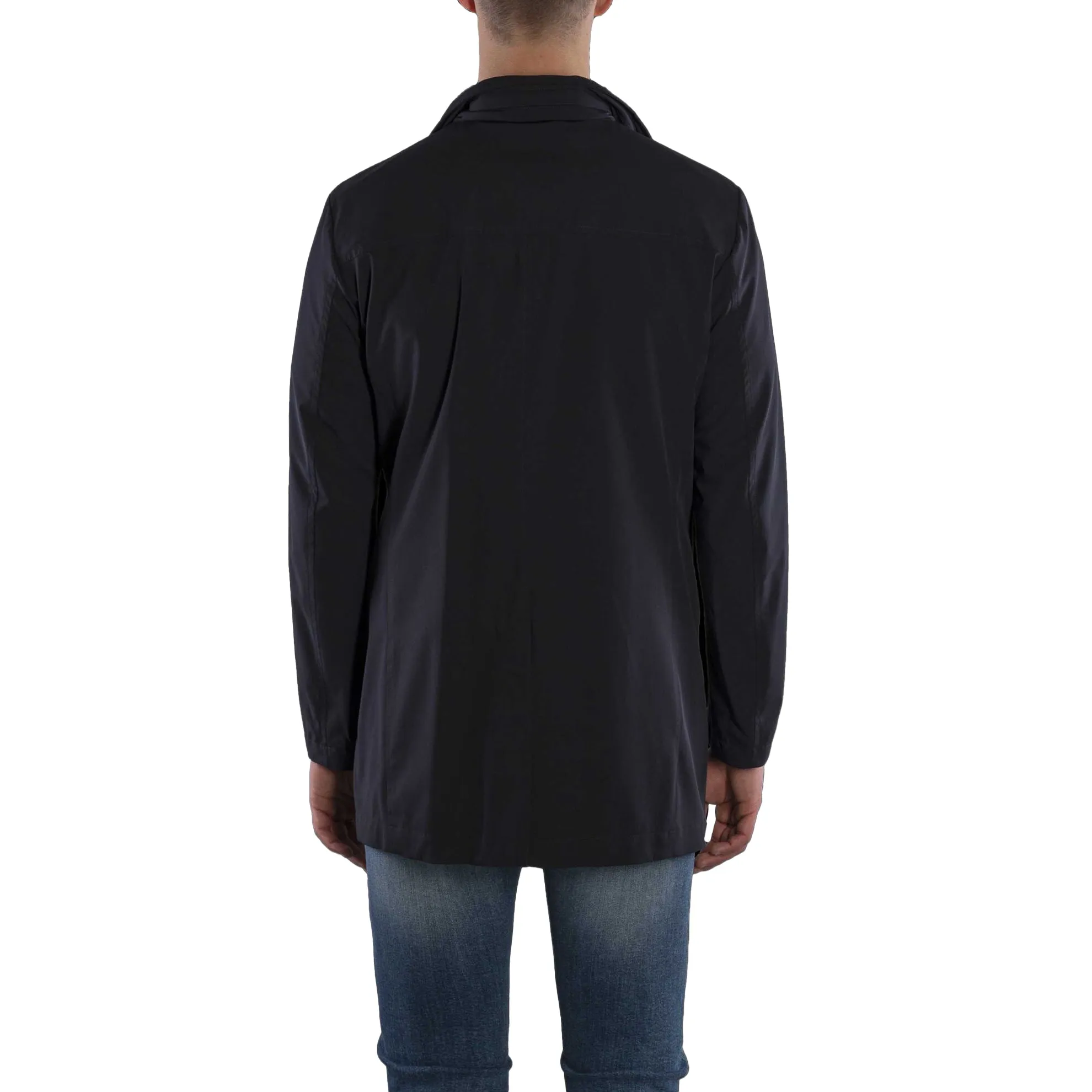 Dark Blue Hektor Water Resistant Unlined Overcoat