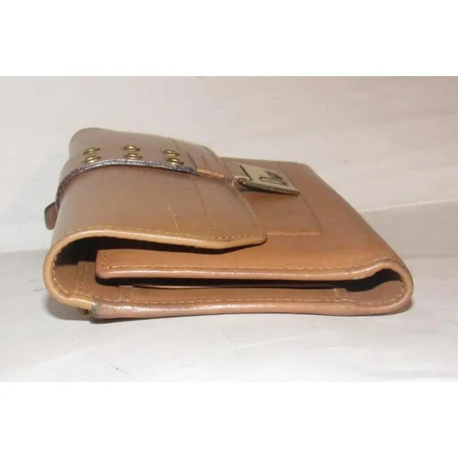 Dior Camel Leather With Gold Accents Wallet