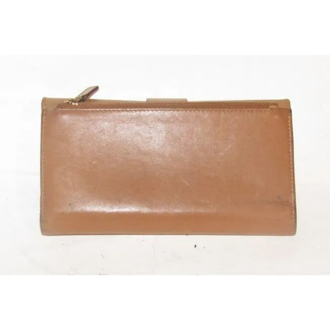 Dior Camel Leather With Gold Accents Wallet