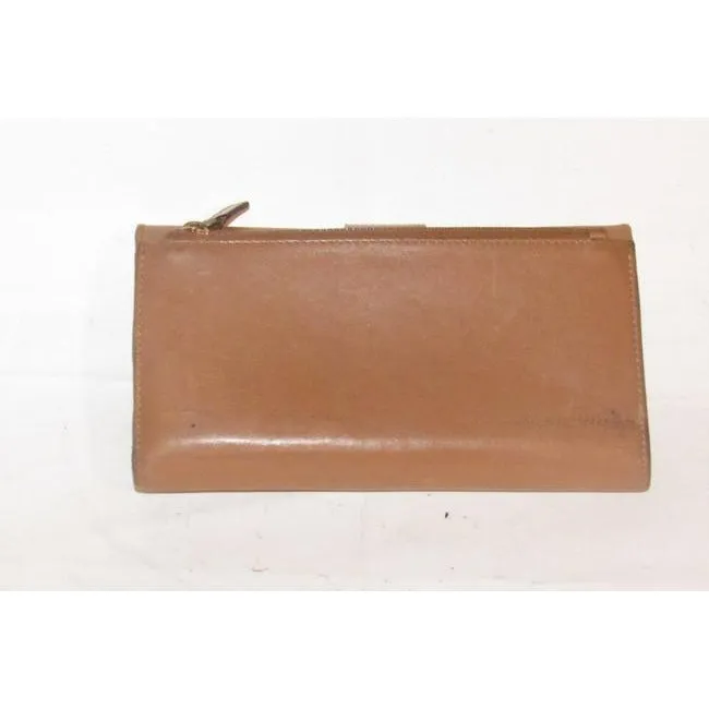 Dior Camel Leather With Gold Accents Wallet