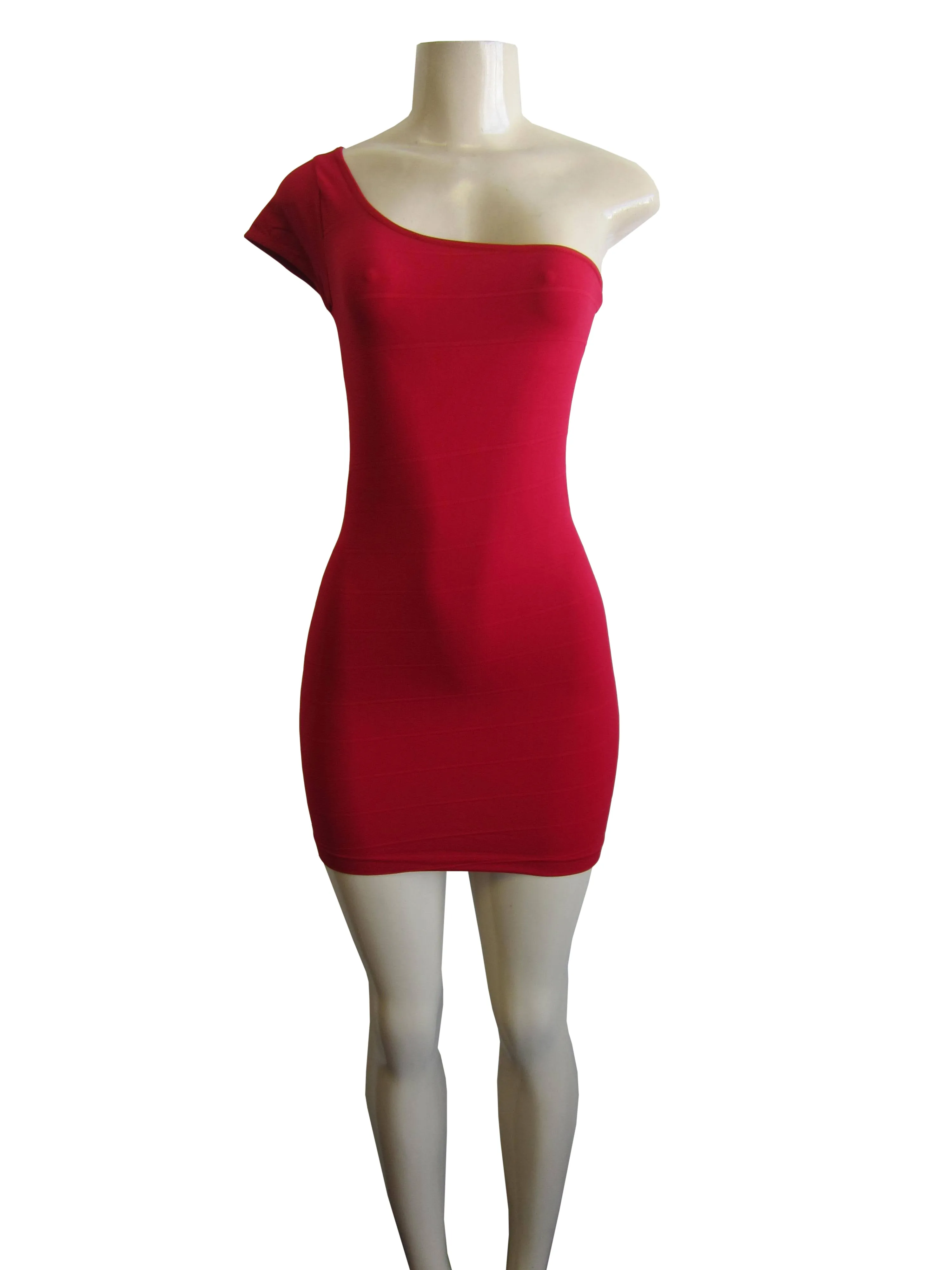 Dress One Shoulder Short Sleeves (FAB-13127)