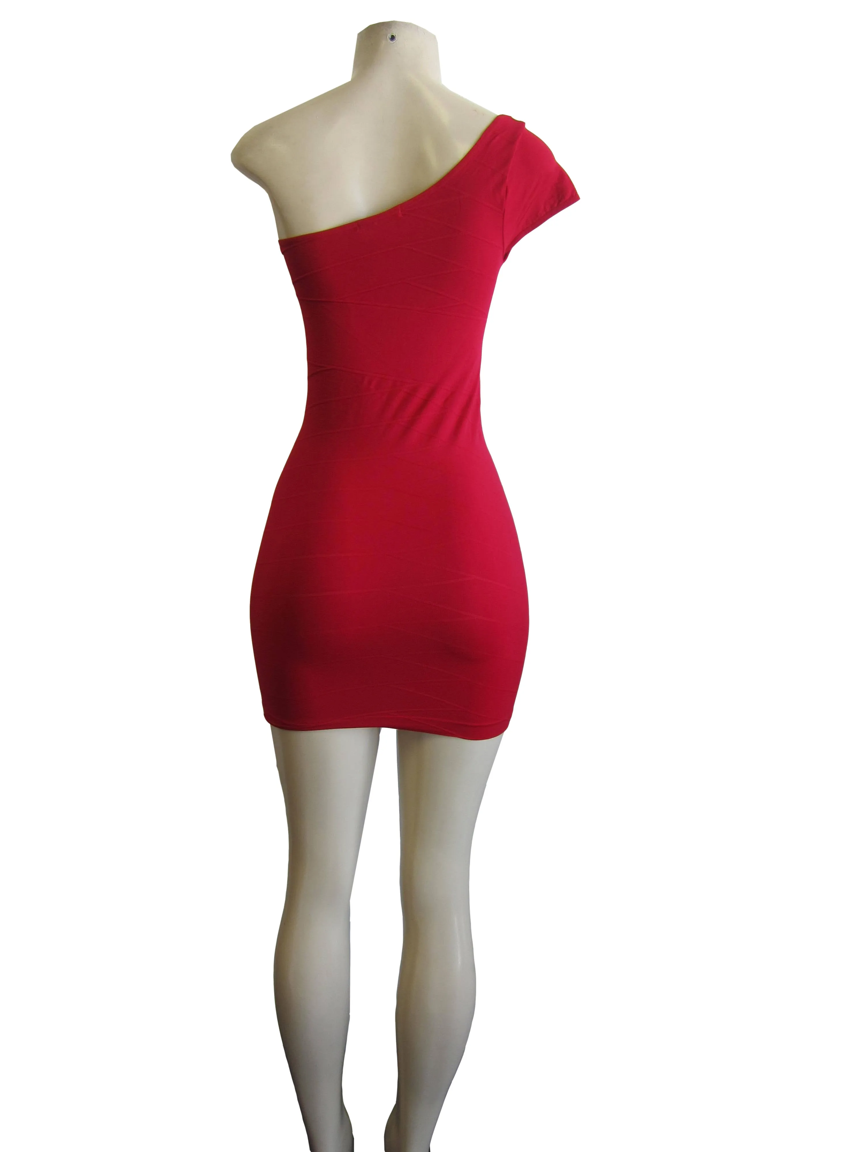 Dress One Shoulder Short Sleeves (FAB-13127)