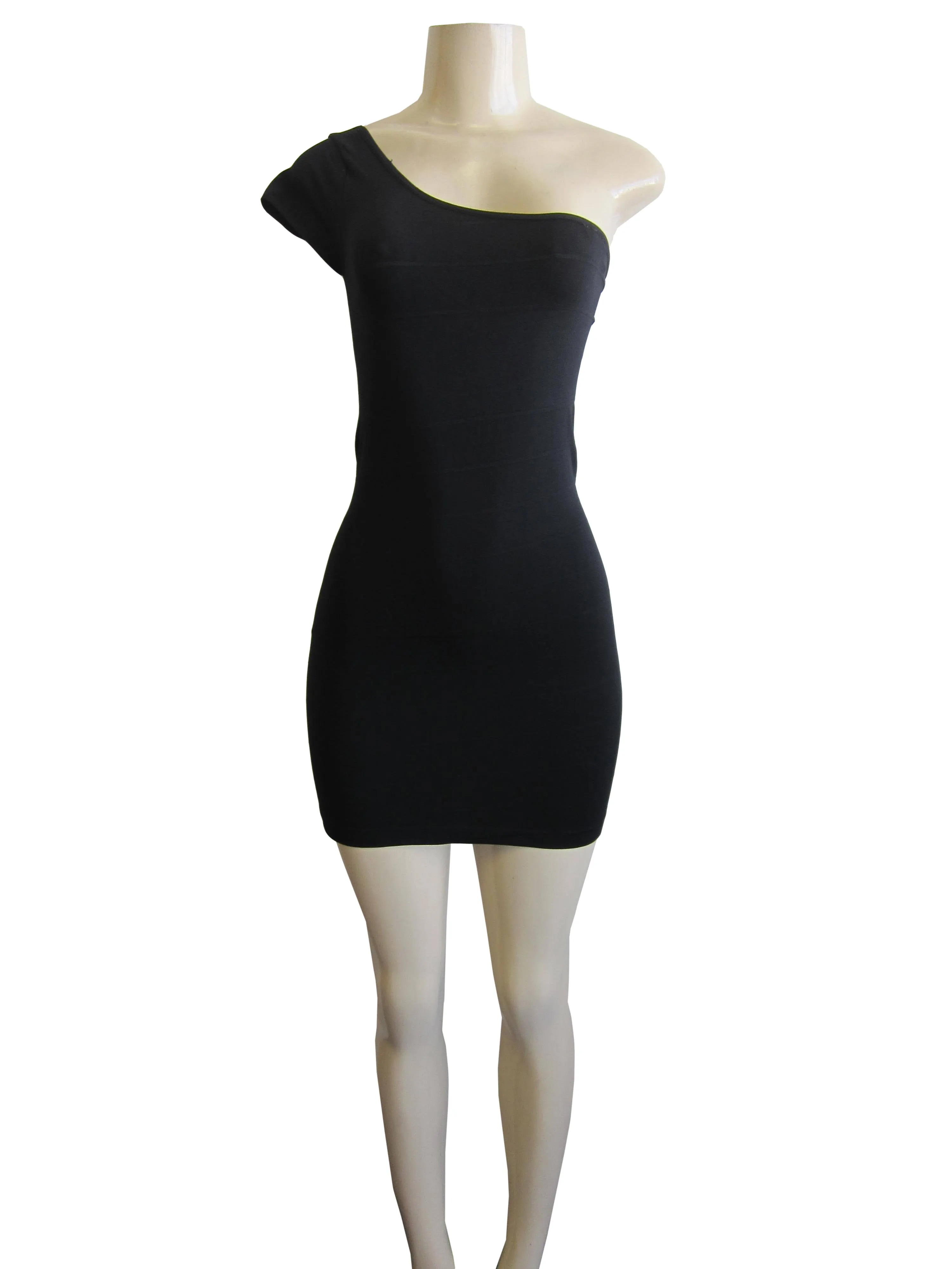 Dress One Shoulder Short Sleeves (FAB-13127)