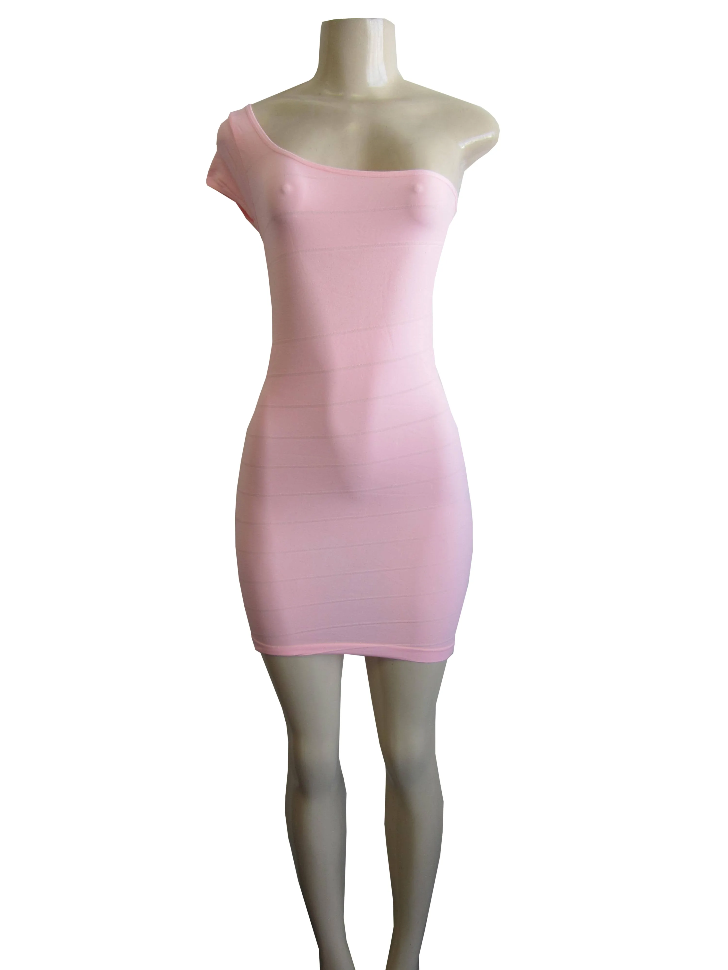 Dress One Shoulder Short Sleeves (FAB-13127)