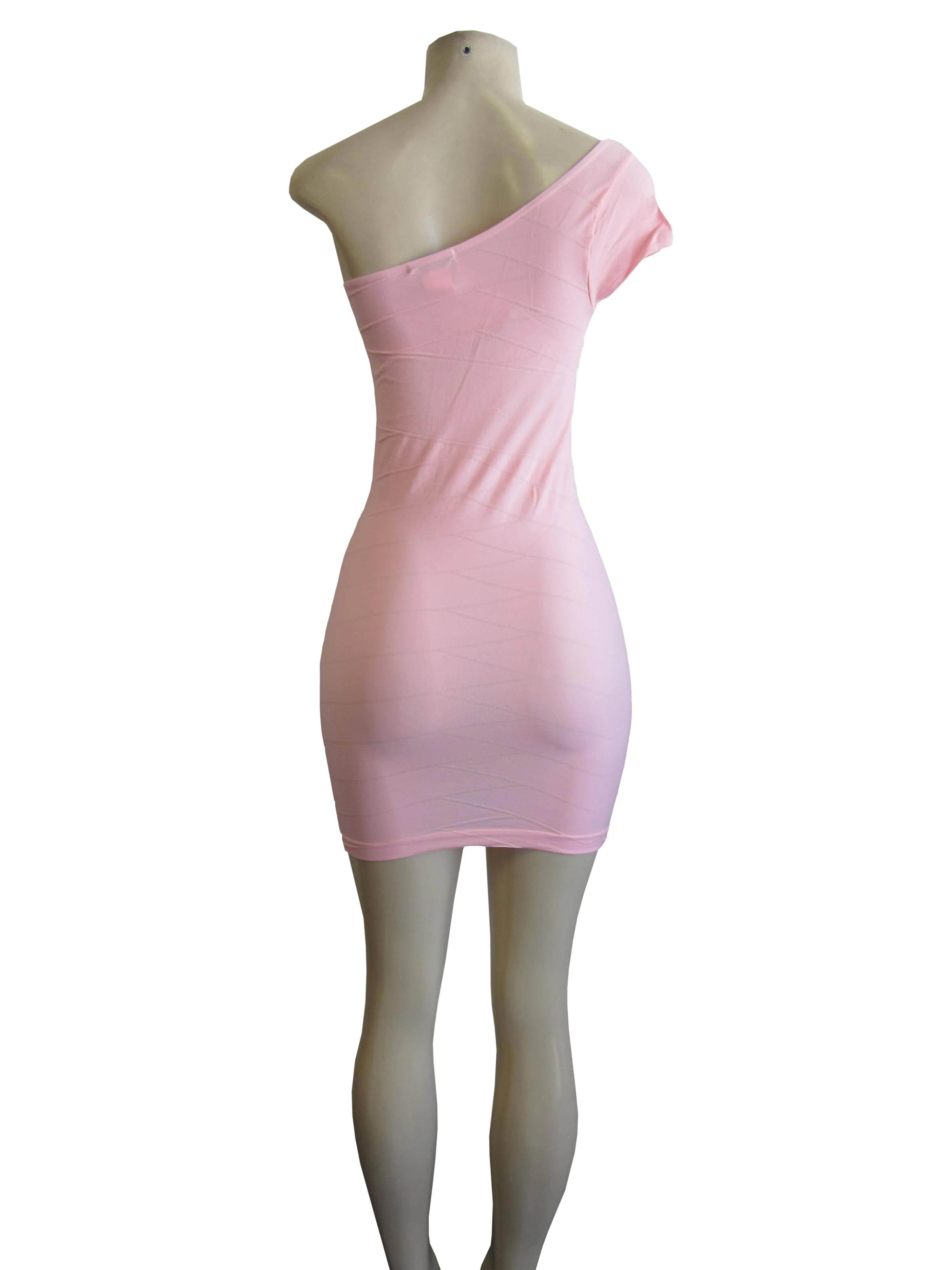 Dress One Shoulder Short Sleeves (FAB-13127)