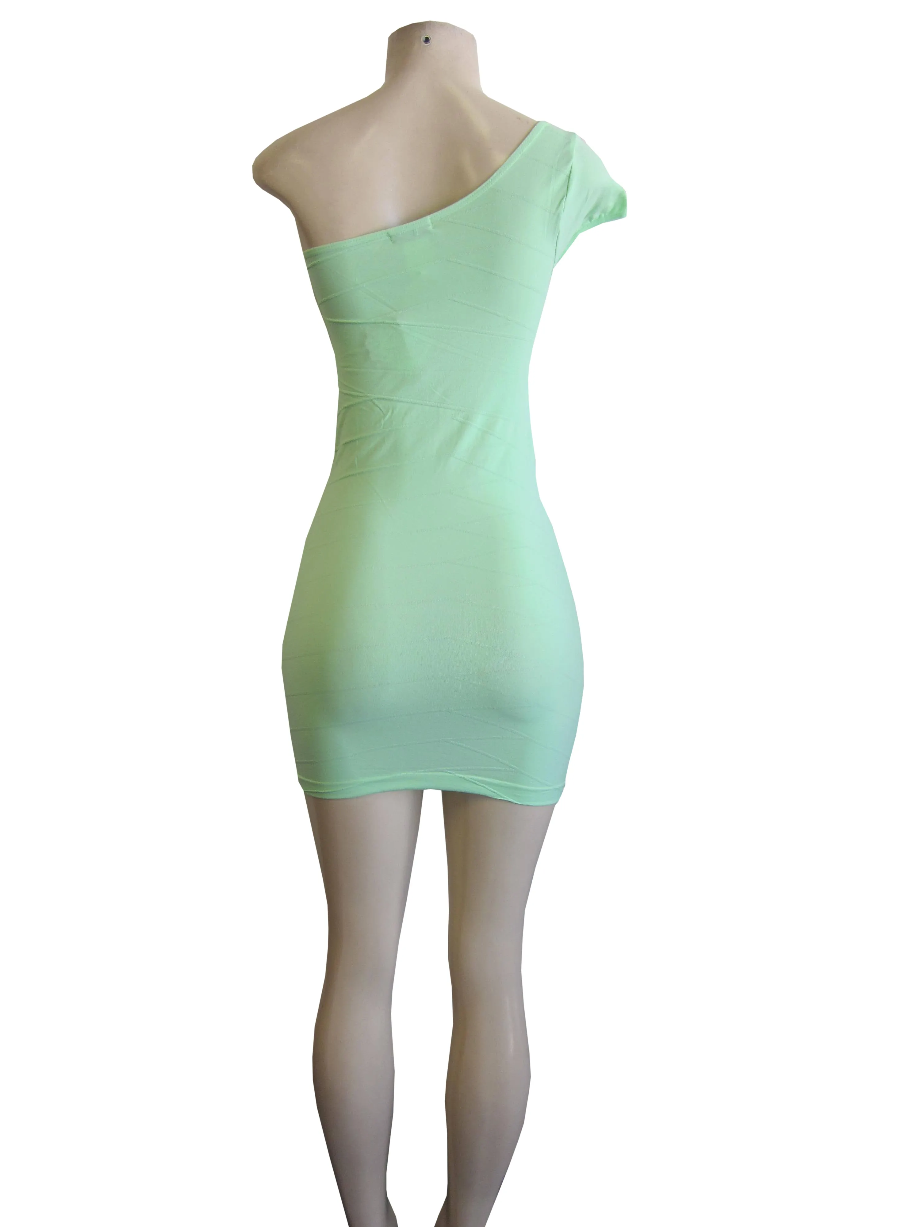 Dress One Shoulder Short Sleeves (FAB-13127)