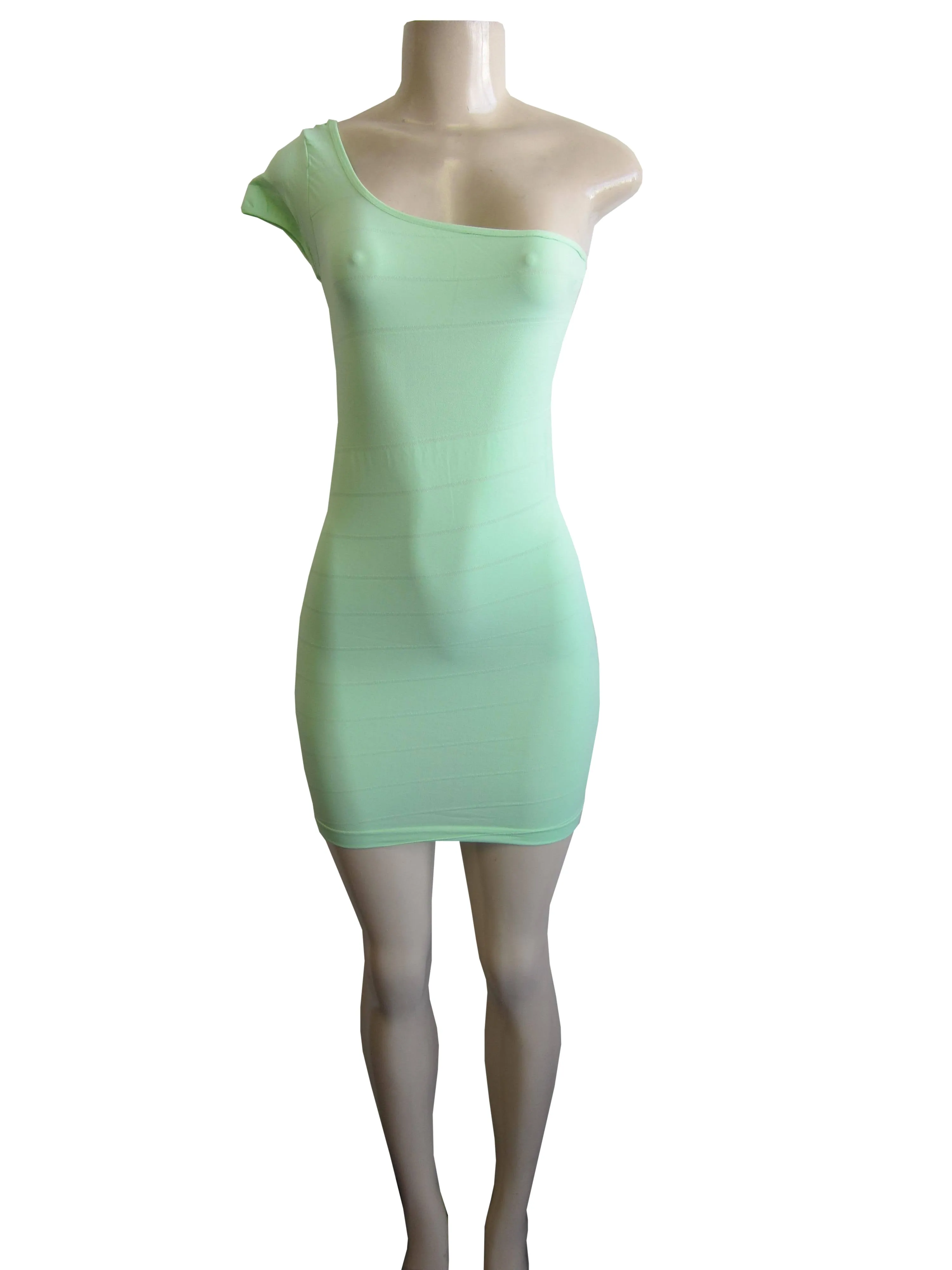 Dress One Shoulder Short Sleeves (FAB-13127)