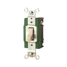 Eaton Wiring Devices 3032V Toggle Switch, 30 A, 120/277 V, Screw Terminal, Polycarbonate Housing Material, Ivory