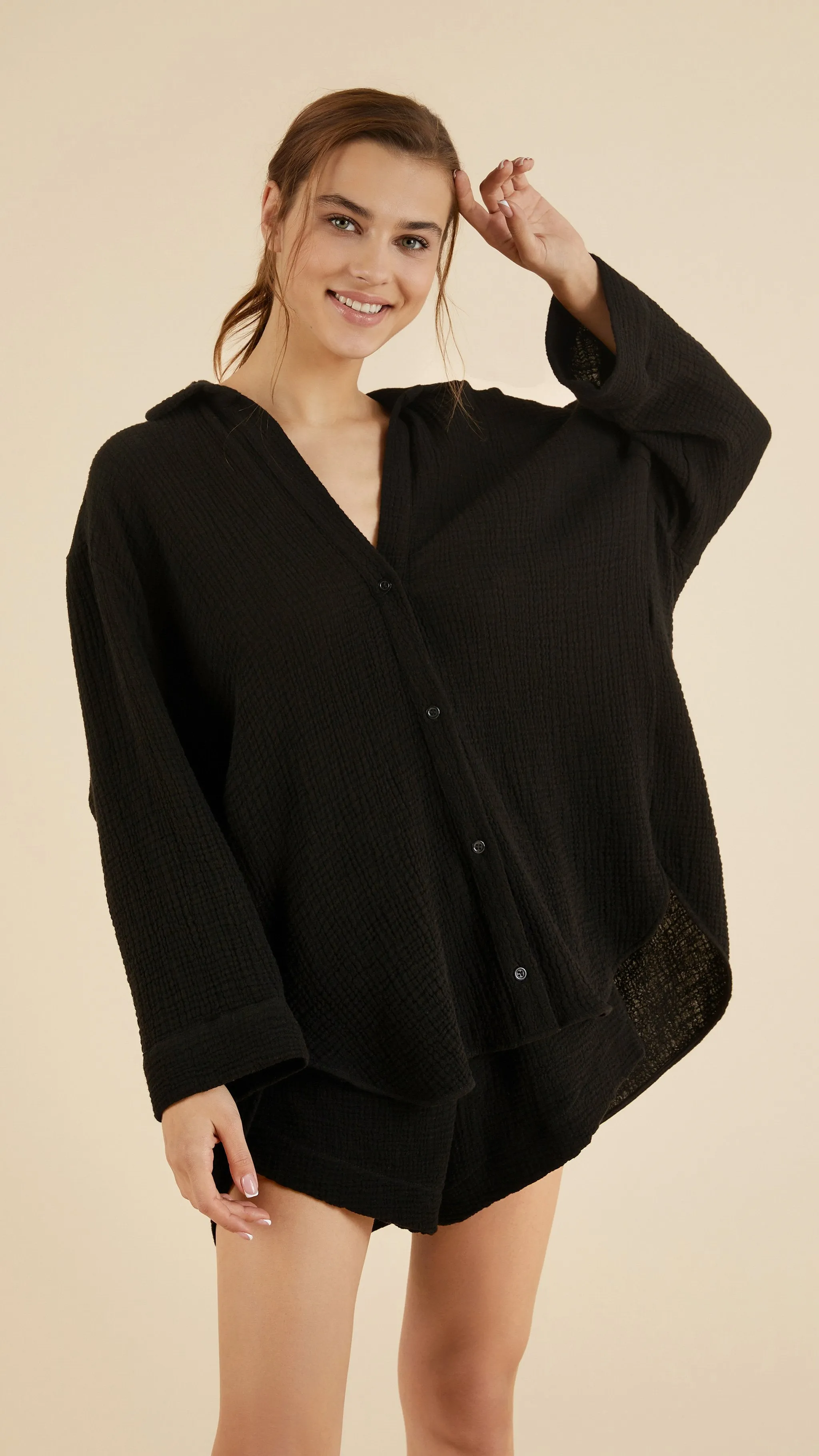 Echo Black Maxi Shirt