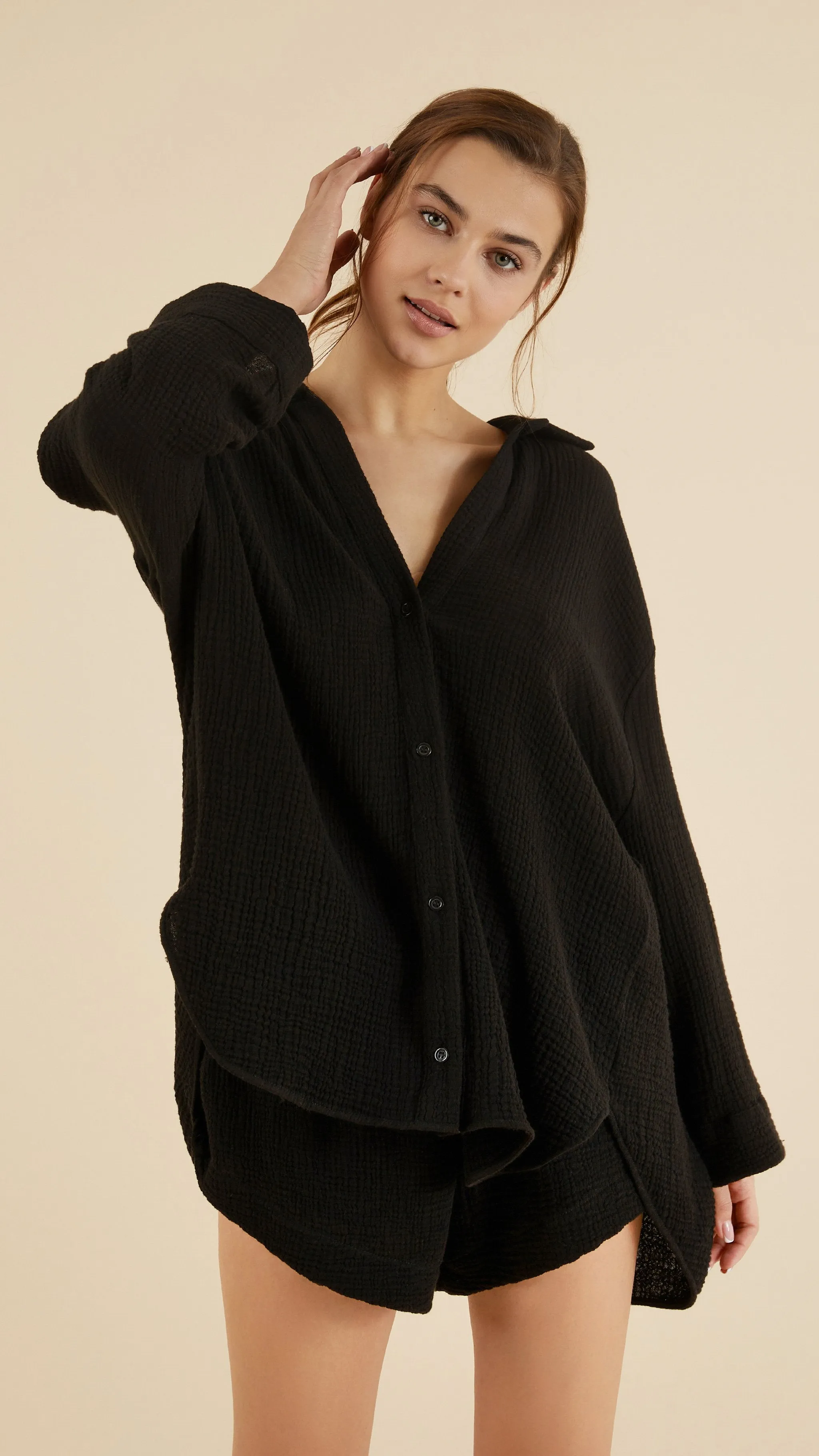 Echo Black Maxi Shirt