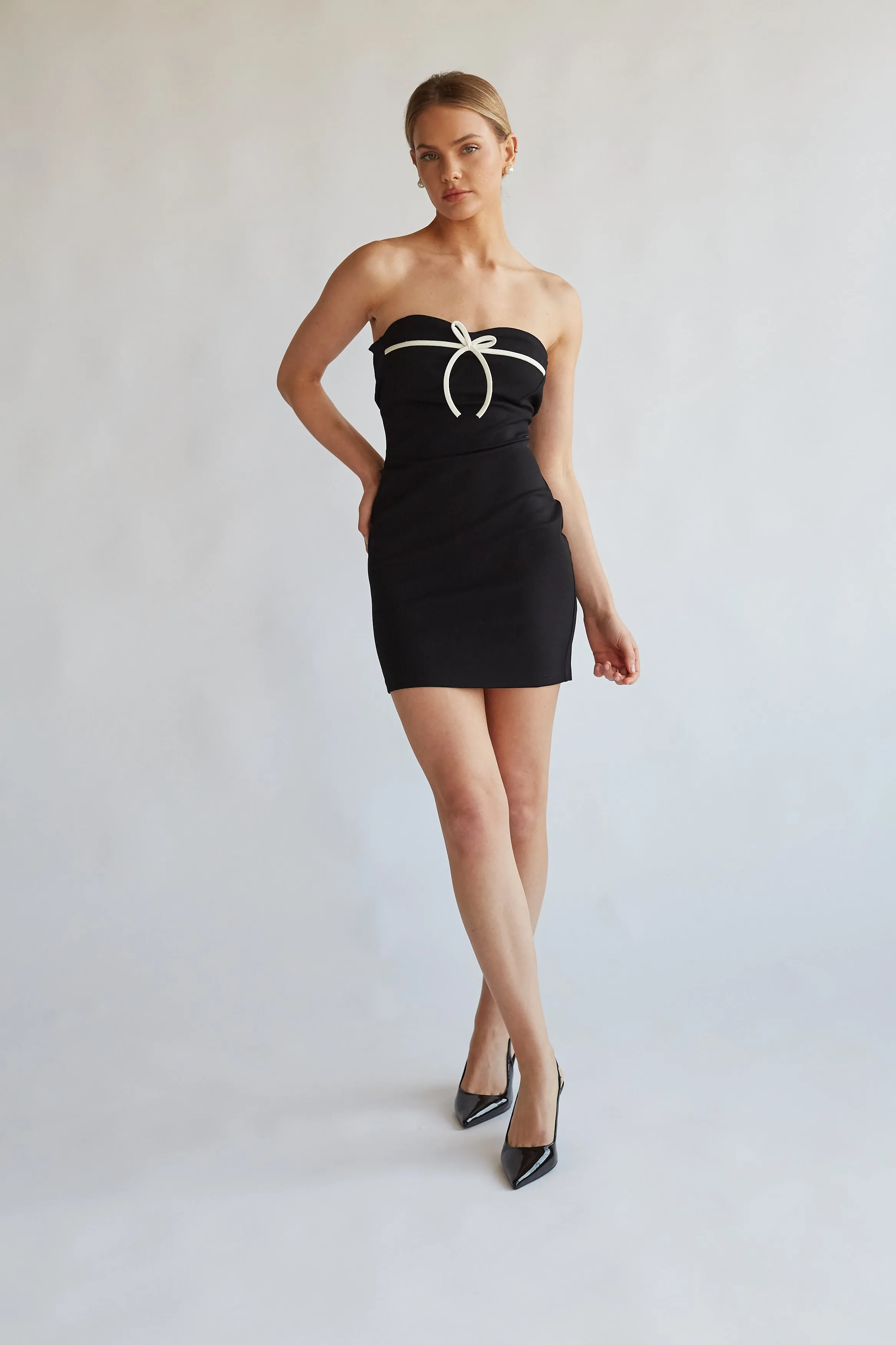 Eloise Strapless Bow Bodycon Mini Dress