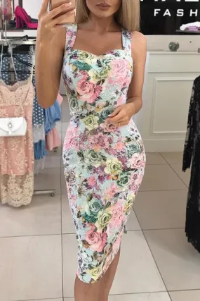 Floral Print Bodycon Dress
