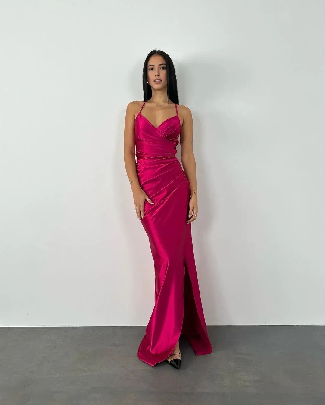 Formal Women's Dresses Hot Pink Sheath Long Prom Dress Formal Evening Gown Prom Dress Store