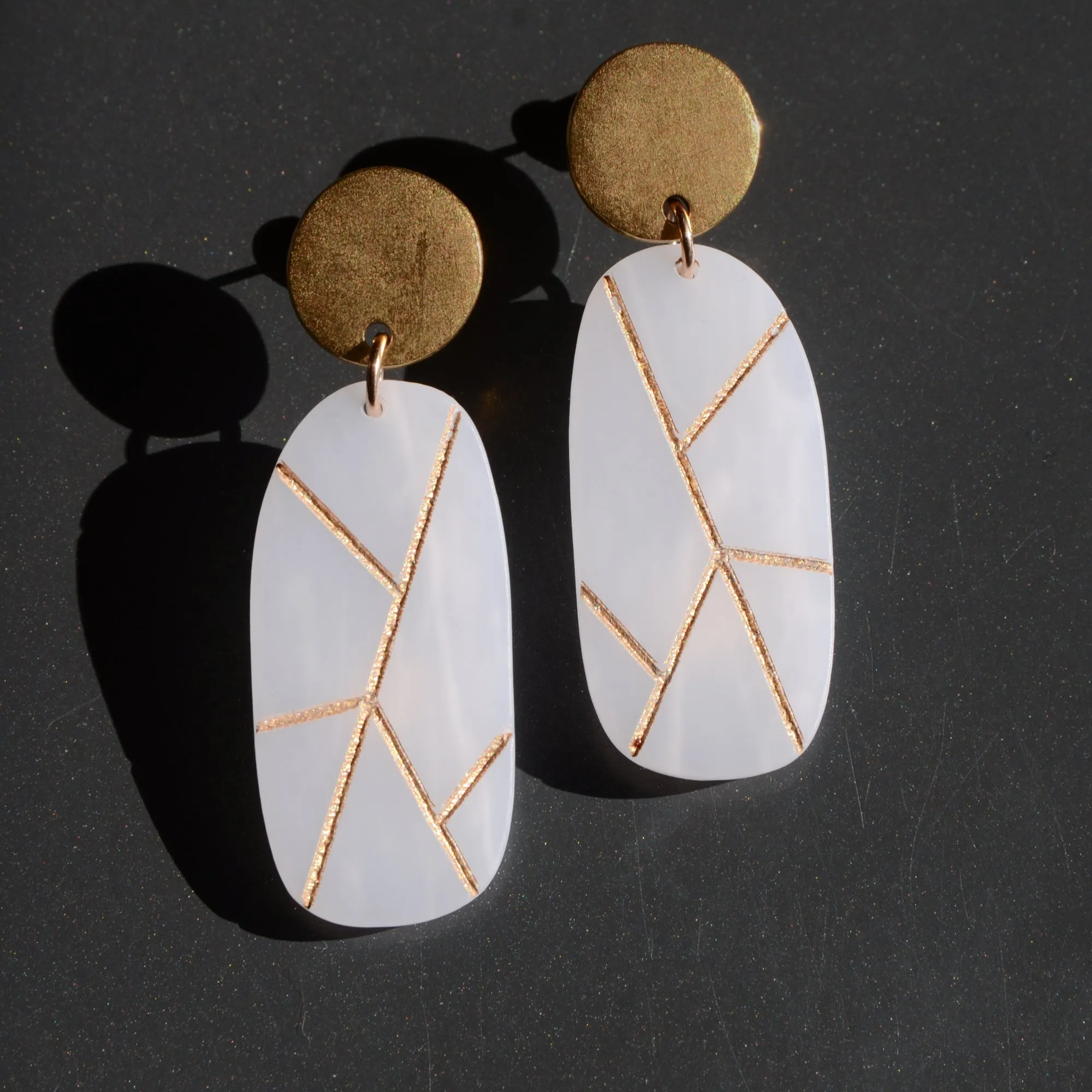 Geode Oval Post Earring
