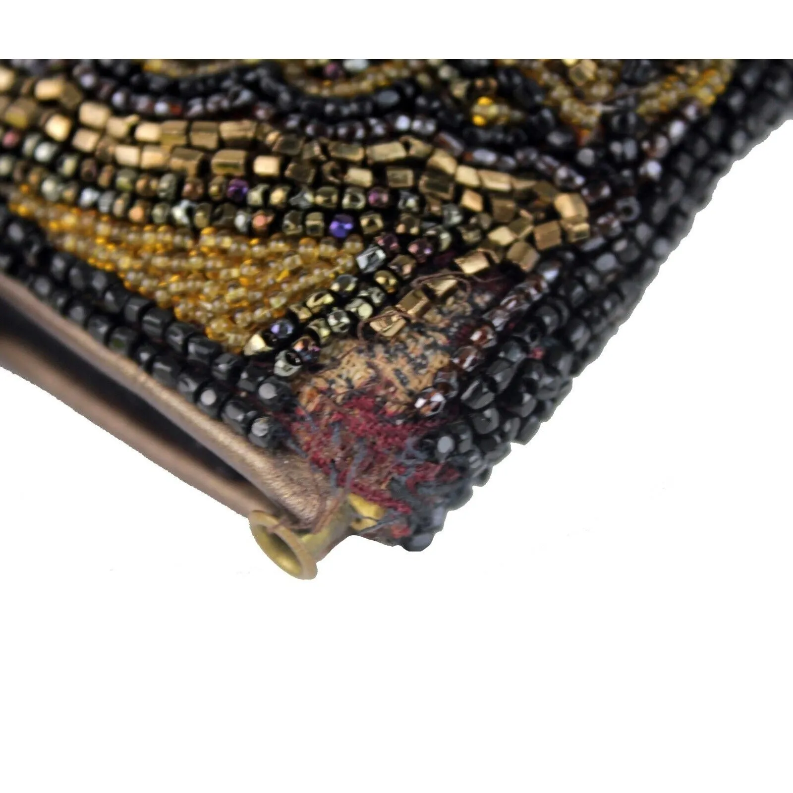 Gucci beaded black silk/satin pouch style cross body
