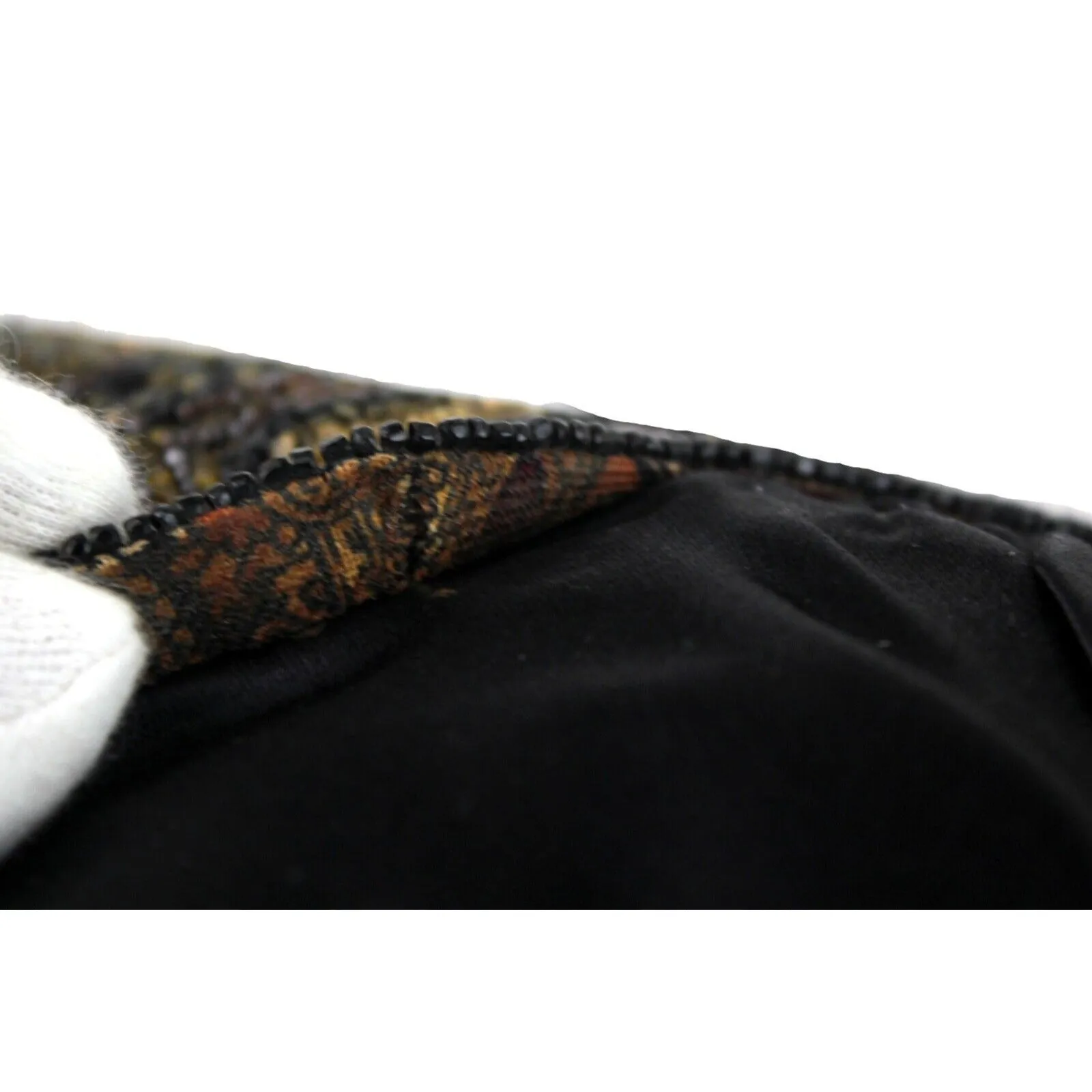 Gucci beaded black silk/satin pouch style cross body