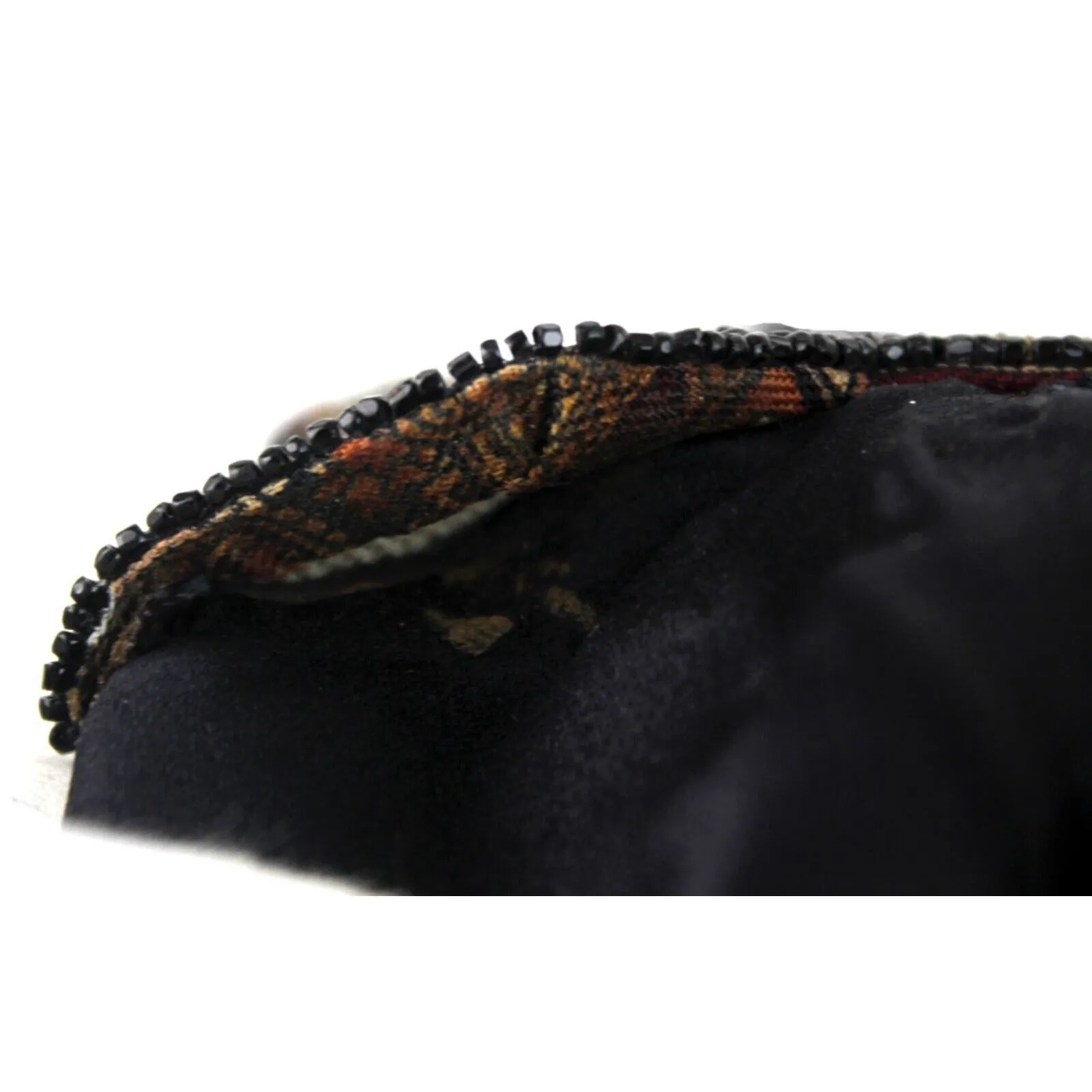 Gucci beaded black silk/satin pouch style cross body
