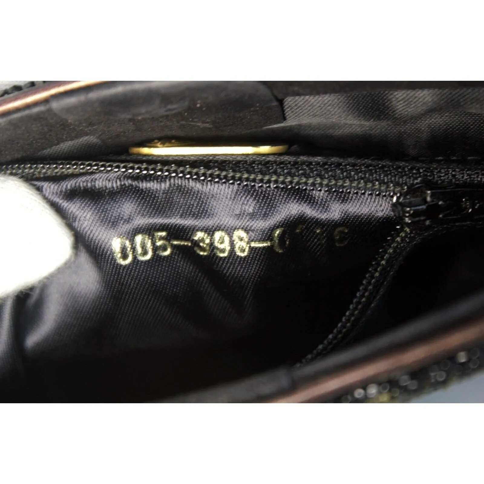 Gucci beaded black silk/satin pouch style cross body