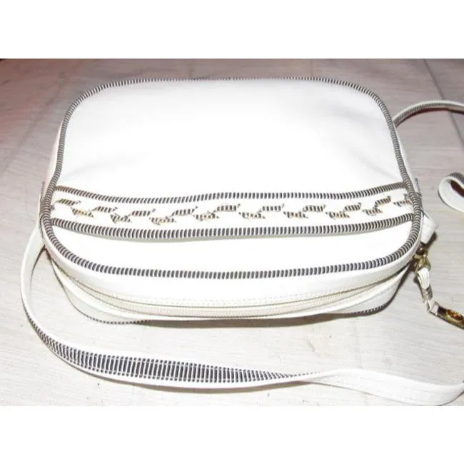 Gucci Vintage Designer Purses White Leather Cross Body Bag