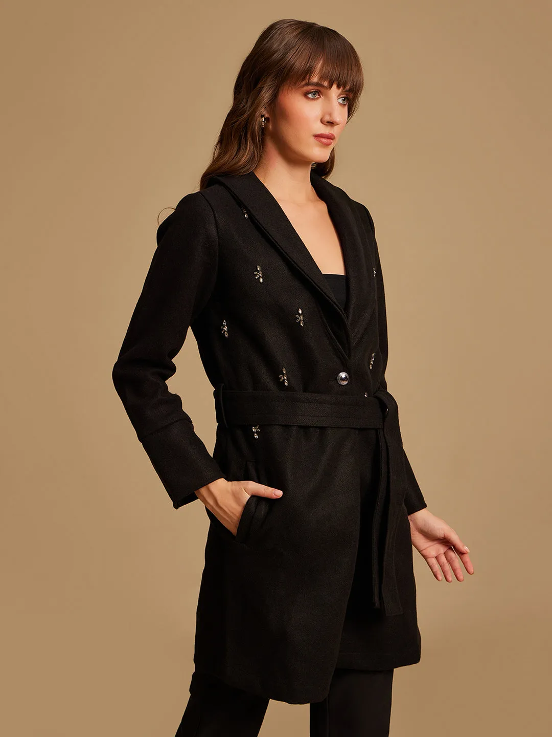 Hand Embellished Overcoat