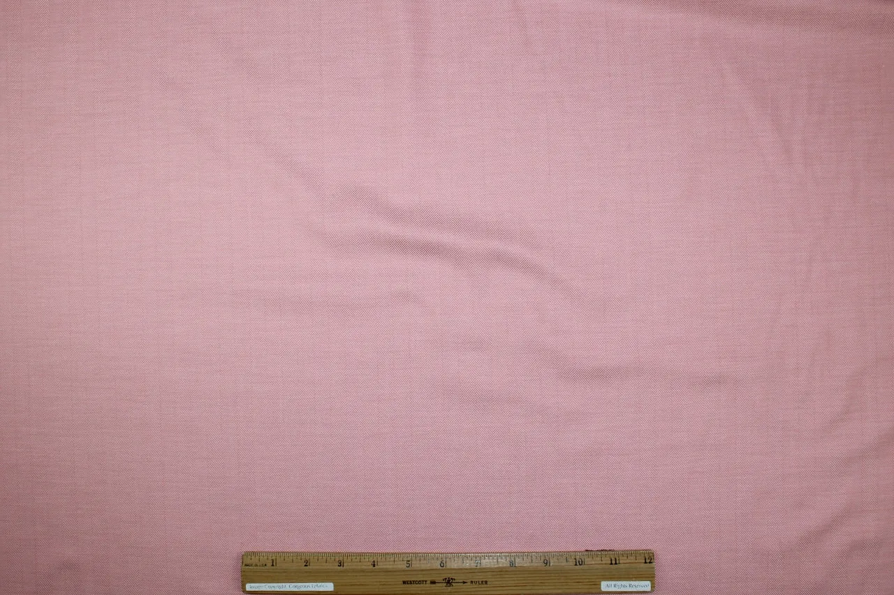 Herringbone Shirt-weight Cotton - Coral/White