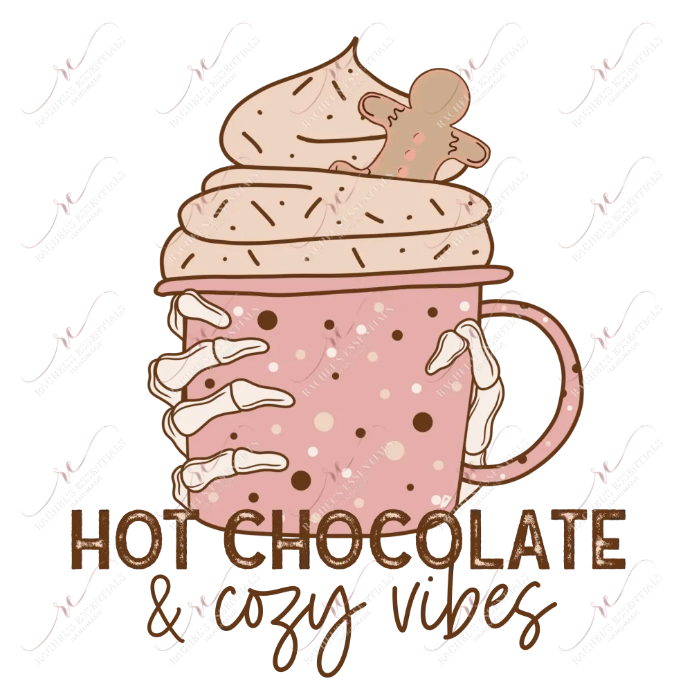 Hot chocolate and cozy vibes- clear cast decal