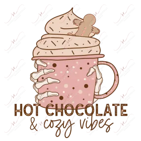 Hot chocolate and cozy vibes- clear cast decal