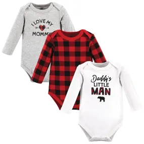 Hudson Baby Cotton Long-Sleeve Bodysuits, Buffalo Plaid Family
