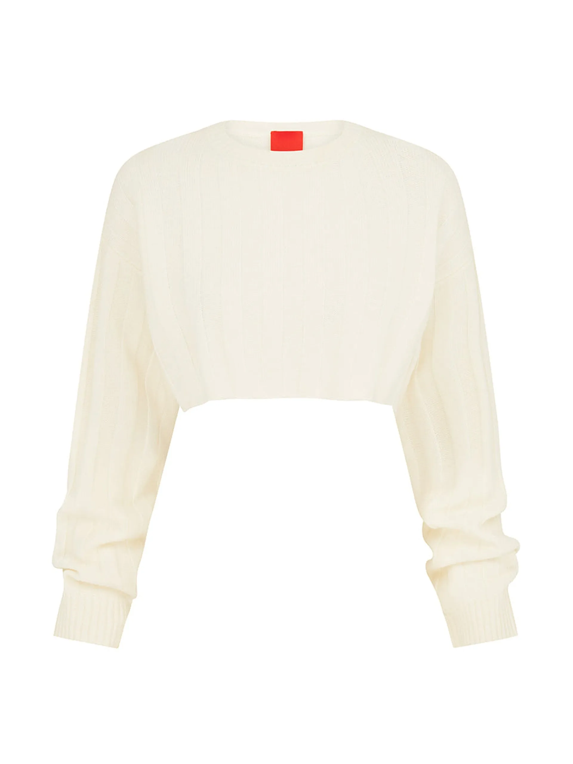 Ivory cropped cashmere jumper