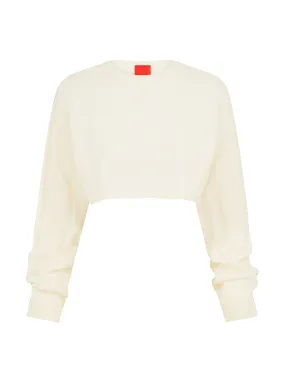 Ivory cropped cashmere jumper