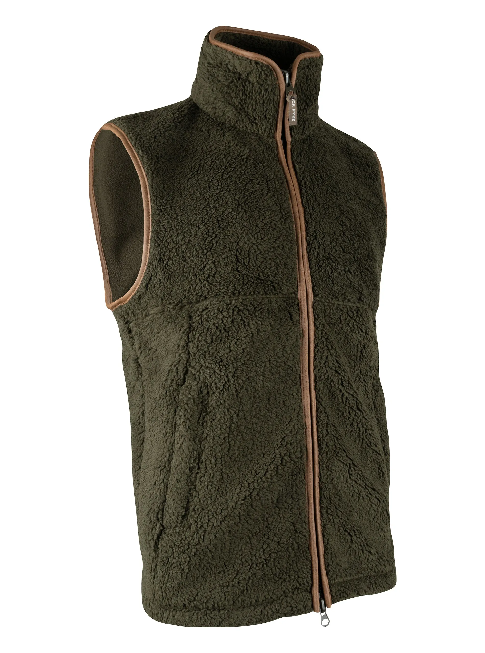 JACK PYKE Countryman Chunky Fleece Gilet Dark Olive