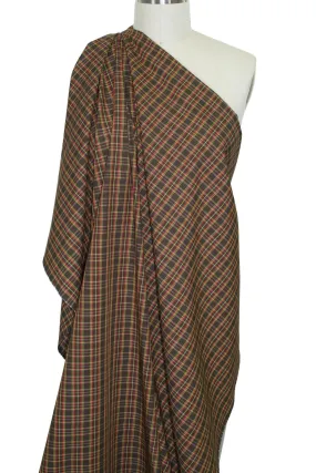 Japanese Plaid Cotton Lawn - Brown/Yellow/Red